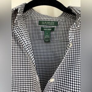 Lauren Ralph Lauren non-iron black & white check sleeveless shirt Size S